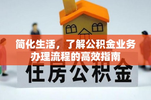 西屿简化生活，了解公积金业务办理流程的高效指南